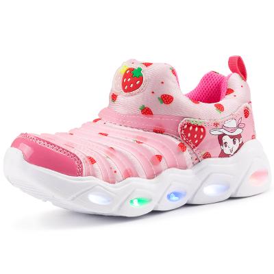 China Flat Lepidoptera Children's LED Light Shoes Sports Shoes Walking Running Flashing Shoes for sale