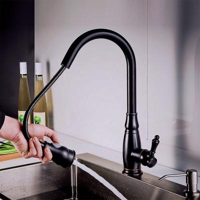 China China Modern Brass Black Kitchen Faucet Water Faucet Faucet Modern Kitchen Manufacturer for sale