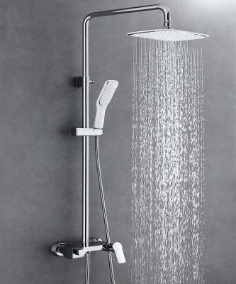 China 2021 Modern Hot Selling High Quality Hot And Cold Shower Faucet Mixer Sets Chrome Finished for sale