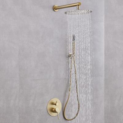 China Without Slide Bar Stainless Steel Shower Set Bathroom Luxury Gold Shower Set for sale