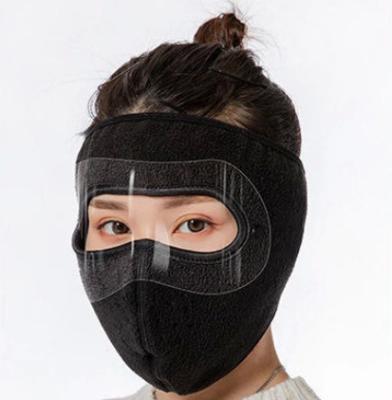 China Hooded Neck Balaclava Fleece Winter Sports Warmer Face Mask Windproof Hat Gray Black for sale