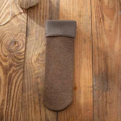 China Breathable Plain Color Fashion Women Winter Ultra Soft Fuzzy Thermal Full Terry Crew Socks for sale