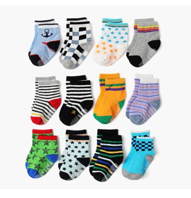 China Newest Breathable Stylish Comfort Cotton Anti Slip Non Skid Ankle Toddler Kids Boys Girls Newborn Baby Socks for sale