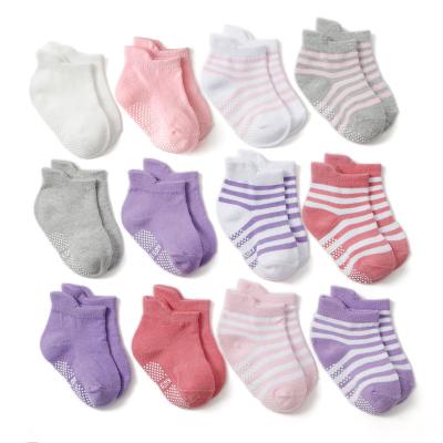 China Sale Solid Colors Cotton Organic Newborn Spring Anti Slip Handle Baby Breathable Combed Socks For Boy Girl for sale