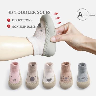 China Breathable Animal Pattern Baby Shoes Bump Soft Non-slip Kids Floor Comfortable Cotton Socks With Rubber Soft Sole for sale