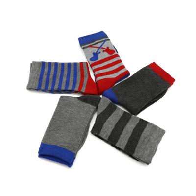 China 144N Boys Sustainable Crew Gray Stripe Casual Warm Kids Cotton Socks for sale