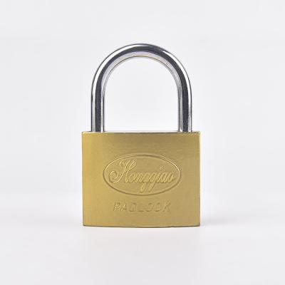 China Wholesale Durable High Security 50MM Gold Color New Product Hard Steel Cerrar Eco-friendly Padlock With Iron Key for sale