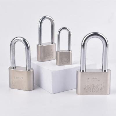 China Durable High Security 30 40 50 60 Mm Lightweight Support OEM Long Beam Direct Sales Silver Cerrar Iron Padlock for sale