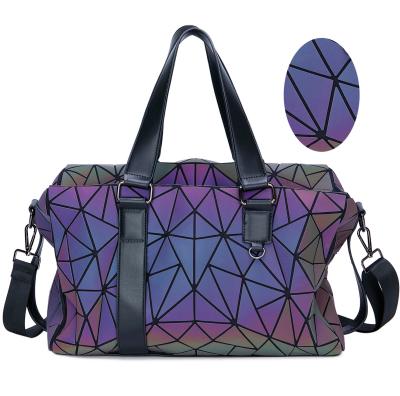 China Cubes Women Gym Yoga Tote Bag Glitter Duffle Weekender Travel Tote Handbag Durable Travel Flatter Industrial for sale