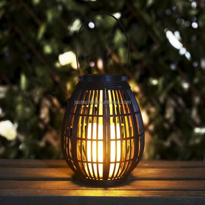 China Garden ABS Solar Lantern Decorative Solar Powered Light Solar Hanging Lantern Flicking Candle Lantern for sale