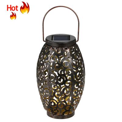 China 7.57lm/w Outdoor High Quality Solar Garden Light With Metal Lantern Decoration Lighting Hot Sales In European Market for sale