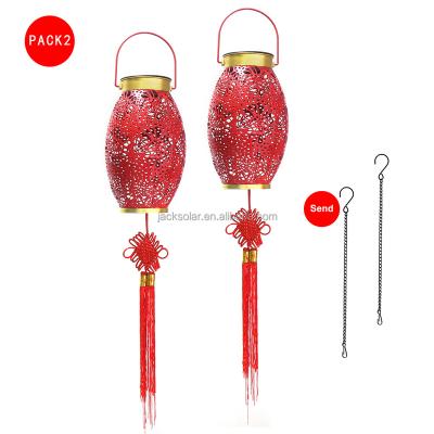 China PK2 Garden Motion Sensor Chinese Red Traditional Solar Light Solar Lantern Led Lights for sale