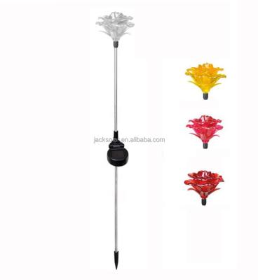 China Solar Garden Motion Lights Outdoor Plastic Rose Garden Flower Light for sale