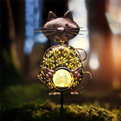 China Wholesale Solar Garden Light Design Solar Garden Light Design Iron Cat Stakes for sale