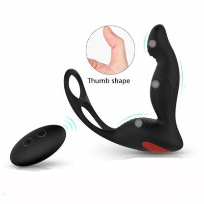 China Silicone Rechargeable Vibrator Hot Sale  Finger Shape 3 in 1 Vibrator Prostate Massager  Silicone 9 Speeds  Vibrator Electric Shock Prostate Stimulator for sale