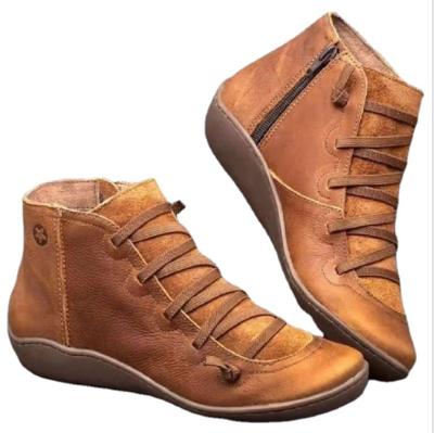 China Round Women's Medium Upper PU Casual Daily Boots for sale