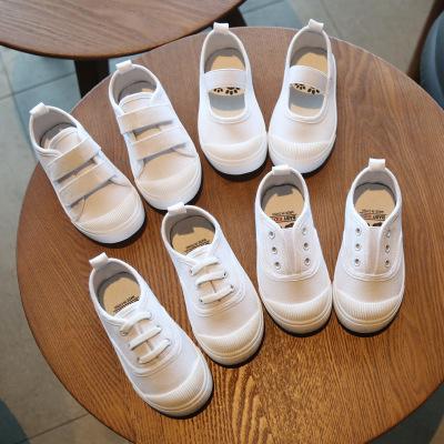 China Flat Classic White Canvas Shoes Wholesale For Kids Sneaker for sale