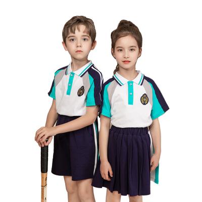 China School Uniform Kids School Uniform Mint Green Sports Short Sleeve Suit School Uniform Designs For Boys And Girls Custom Wholesale for sale