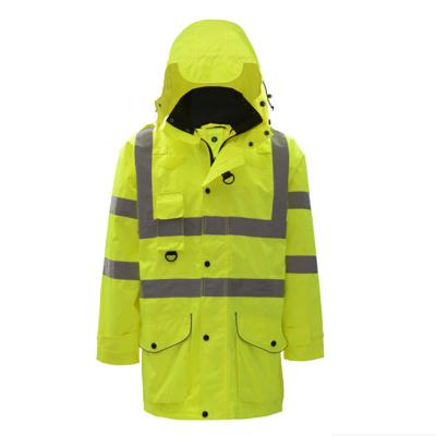 China Visibility Suit Raincoat Workwear Workwear Safety Uniform Top Reflective Safety Rainproof Windproof Clothing Three Piece Set for sale