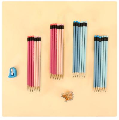 China office & Classic High Quality Hexagon Wooden Soft Poplar Pencil School Pencil HB Wooden Pencil With Wooden Eraser School Office Supply Pencil for sale