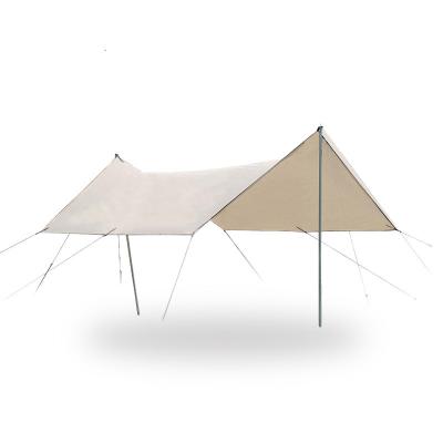 China Diagonal tying type TARKA Tarka Sun Rain Shade Outdoor Shelter UV protection waterproof canvas camping tent 380*420cm for sale