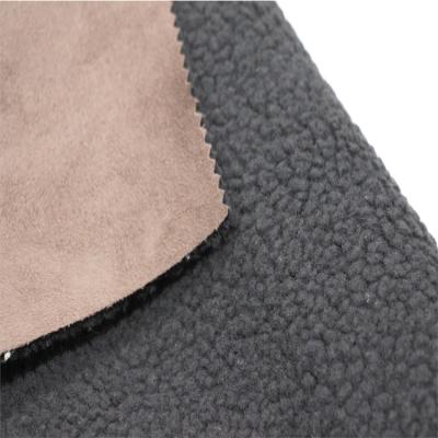 China Hot Selling Memory Polyester Thick Suede Bonded Sherpa Fabric For Jacket for sale