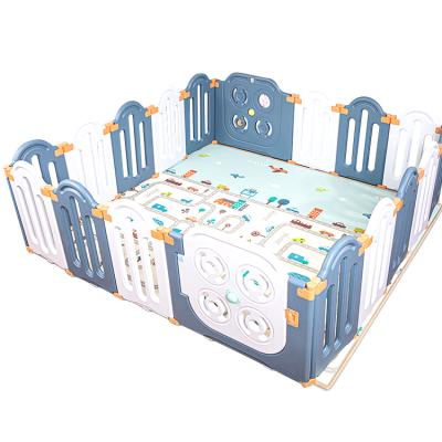 China New Design Hot Sale Multi-Function Easy Detachable Safety Easy Detachable Kids Safety Fold Yard Play Yard Fence Plastic Indoor Baby Playpen for sale