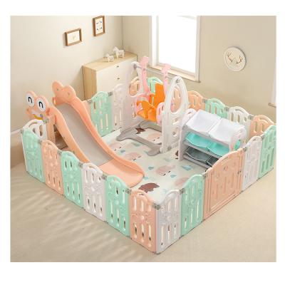 China Baby Detachable Easy Indoor Door Playground Kids Safety Fold Playpen Baby Safety Fence Plastic Foldable Playpen for sale