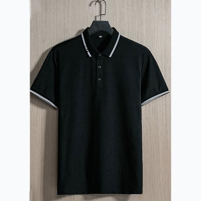 China High Quality Anti-Wrinkle Wear-Resisting Soft And Comfortable Men's Summer Polo Shirt Boys 100% Cotton Business Ice Silk Fabric T-Shirts for sale