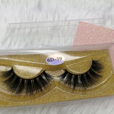 China 6D59 3D Long Natural Mink Eyelashes Wholesale Seller 3D Mink Eyelashes Cosmetics for sale