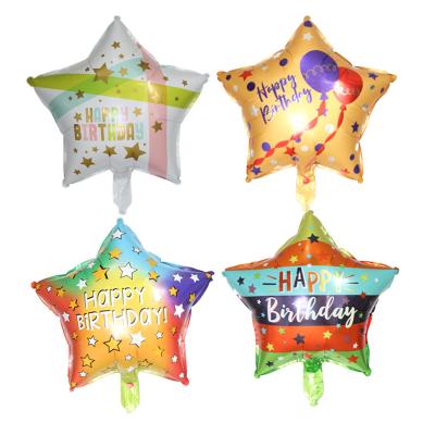 China 18inch Happy Birthday Foil Balloon Boy Girl Birthday Party Background Decoration Kids Gift Star Shaped Toy for sale