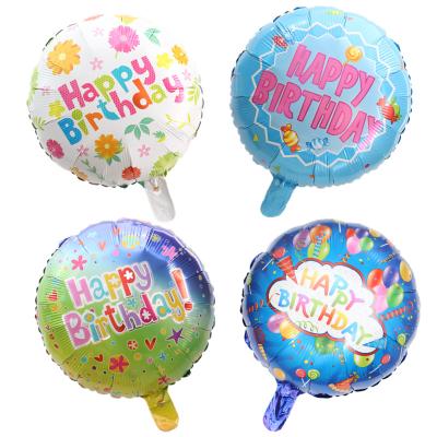 China 18 Inch Round Happy Birthday Gift Toy 2021 Baby Boy Girl Birthday Party Decoration New Foil Balloons Balloons Rainbow Pink Blue Color for sale