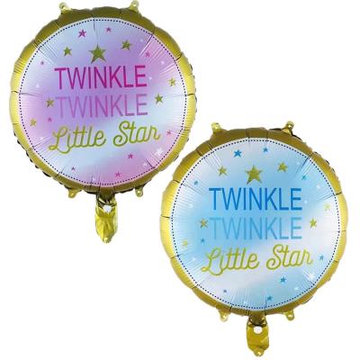 China 18inch Small Twinkle Star Round Shape Foil Balloon Gift Toy for Baby Boy Girl Birthday Decoration Baby Shower for sale