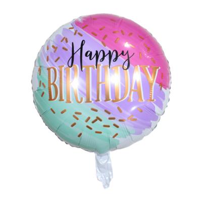 China Decor/Gifts 18 Inch Round Happy Birthday Foil Balloon Boy Girl Birthday Party Decoration Kids Gift Toys Self Inflatable Balloons for sale