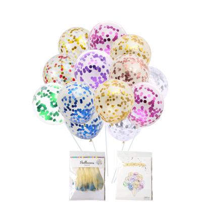 China Gift Toy 6pcs Card Packing 12 Inch Confetti Latex Balloon Kids Birthday Party Wedding Baby Shower Decoration Clear Balloon for sale