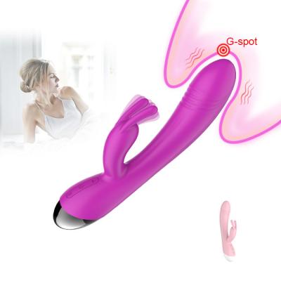 China Rechargeable Silicone Vibrator Rabbit Triple Action G Spot Vibrator with Clitoral Stimulator 10 Models, Vibrator Sex Toys for Women Purple for sale