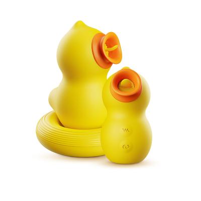 China Safety Yellow Quiet Clean Soft Silicone Portable Clitoral Sucking Duck Vibrator G Spot Clit Suck Clitoris Stimulator for sale