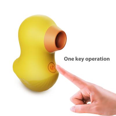 China Yellow Silicone Duck Clit Sucker Nipple Stimulator Sucking Rechargeable Clitoral Sucking Vibrator 7 Modes Vibrator Adult Toys for sale