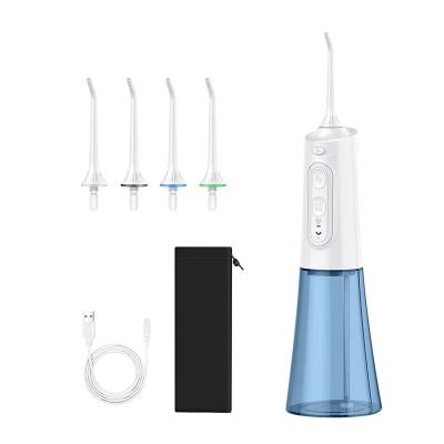 China 300ml Car Water Tank Rechargeable Oral Care IPX7 Water Flosser Teeth Cleaning USB Rechargeable Oral Irrigator With 4Nozzles for sale