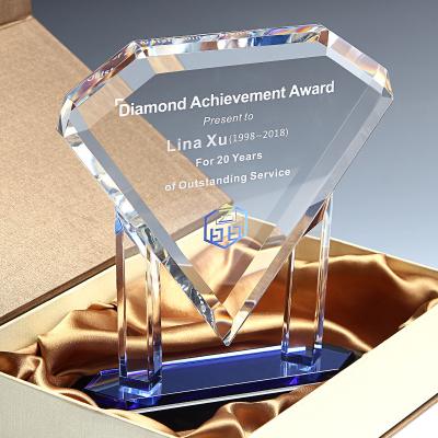 China Europe Customize Fashion Wholesale High Quality Frame K9 Glass Crystal Diamond Awards Award for sale