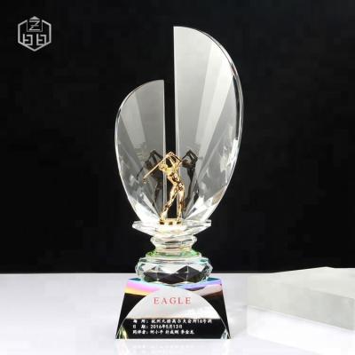 China Europe Oscar Statuette Goldplated Crystal Golf Trophy for Souvenir for sale