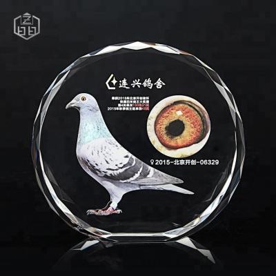 China China Wholesale Customize Photo Crystal Trophy For Unique Gifts Tote Pigeon Trophies for sale