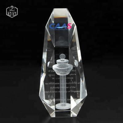 China 2019 Europe New Product Personalized Customize 3D White Laser Crystal Trophy for sale