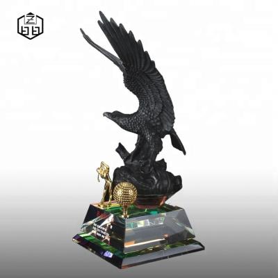 China Europe FengShui Sports Golf Awards Trophy With Eagle Sculpture For Home Decor for sale