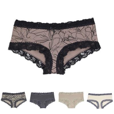 China Wholesale Anti-static Sexy Women's Cavity Underwear Ladies Briefs Mesh Lace Panties Low Waist Plus Size Underwear Women's Panties In Stock for sale