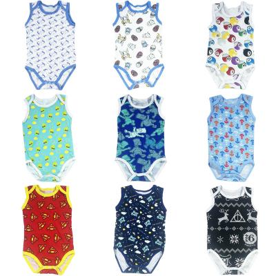 China Sleveeless Newborn Overalls Clothes Summer Cotton Set Baby Rompers Wholesale With Button Baby for sale