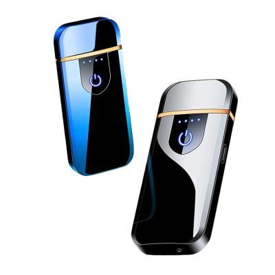 China Hot Selling Cheap Custom Logos Power Display Coil USB Windproof Led Rechargeable Lighter Flameless For Cigarette for sale