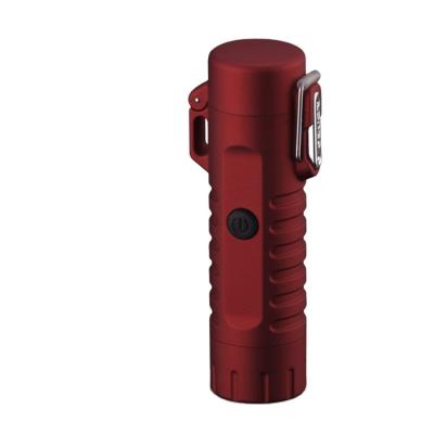 China Hot Selling Waterproof / Windproof Waterproof Windproof Double Door Style New Arc USB Rechargeable Lighter With Flashlight for sale