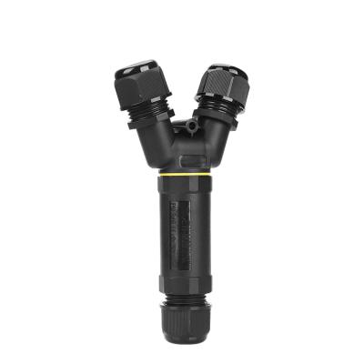 China Bulk Price M25 Y Shape 3 Pin Connector Waterproof Outdoor Lighting Terminal Block Electrics for sale