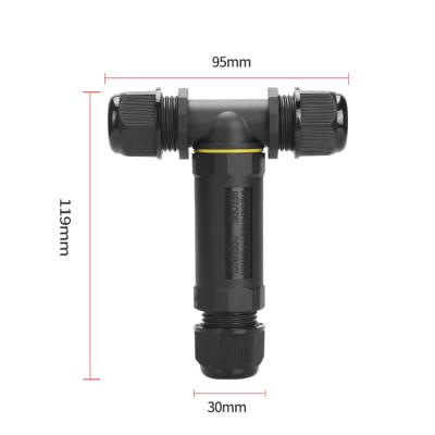 China Electrics Lighting Joiners Waterproof Ip68 T Type Plugs Electrical Cable Connector for sale